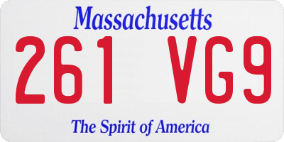 MA license plate 261VG9