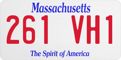 MA license plate 261VH1