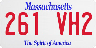 MA license plate 261VH2