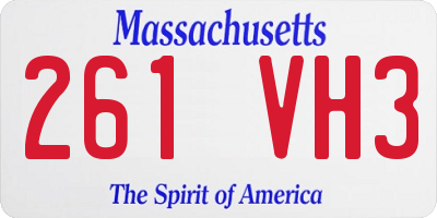 MA license plate 261VH3