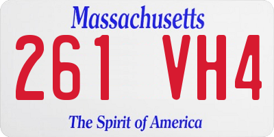 MA license plate 261VH4