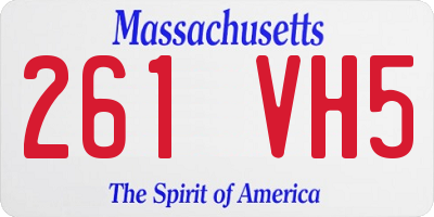 MA license plate 261VH5