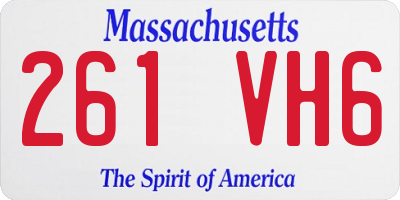 MA license plate 261VH6
