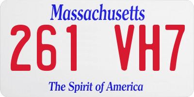 MA license plate 261VH7
