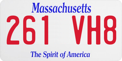 MA license plate 261VH8