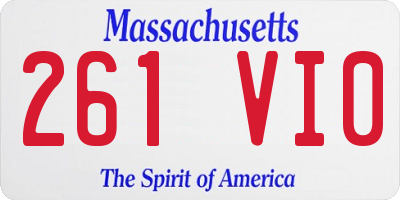 MA license plate 261VI0
