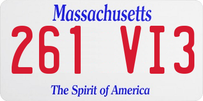 MA license plate 261VI3
