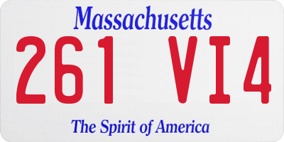 MA license plate 261VI4