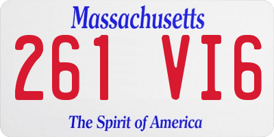 MA license plate 261VI6