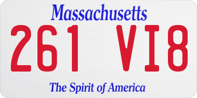 MA license plate 261VI8