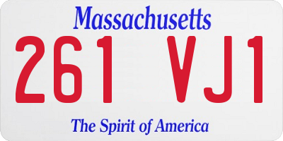 MA license plate 261VJ1