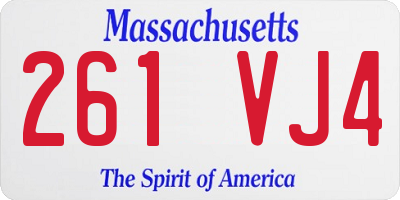 MA license plate 261VJ4