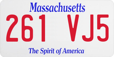 MA license plate 261VJ5