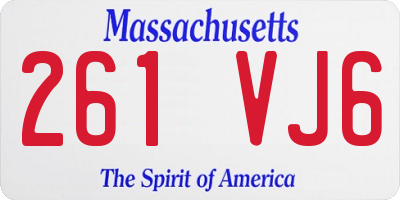 MA license plate 261VJ6