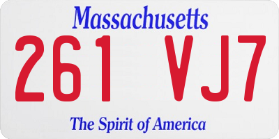 MA license plate 261VJ7