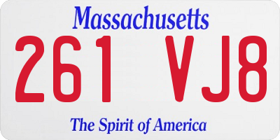 MA license plate 261VJ8