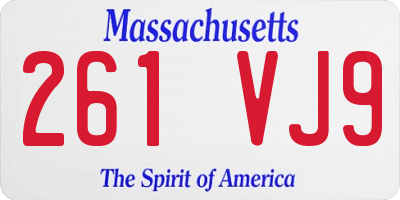 MA license plate 261VJ9