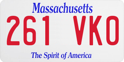 MA license plate 261VK0