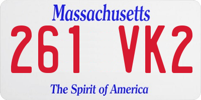 MA license plate 261VK2