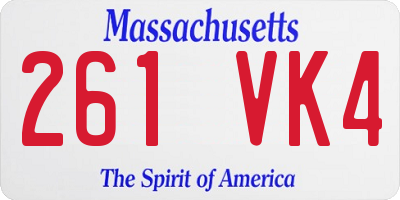 MA license plate 261VK4
