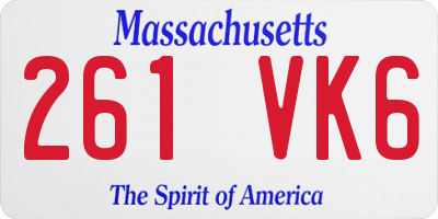 MA license plate 261VK6