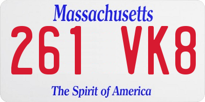 MA license plate 261VK8