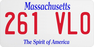 MA license plate 261VL0