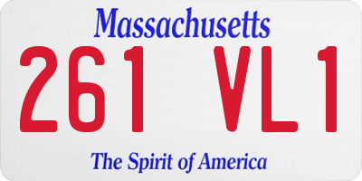 MA license plate 261VL1