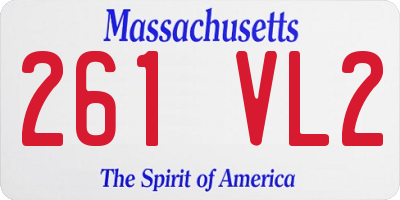 MA license plate 261VL2