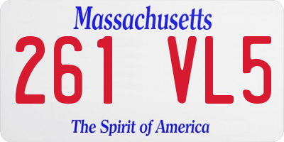 MA license plate 261VL5