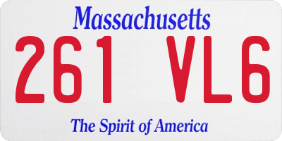 MA license plate 261VL6