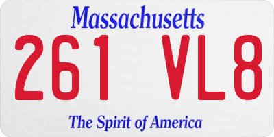 MA license plate 261VL8