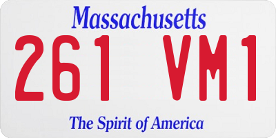 MA license plate 261VM1
