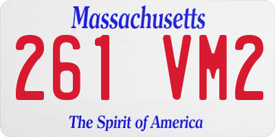 MA license plate 261VM2