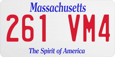 MA license plate 261VM4