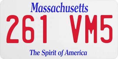 MA license plate 261VM5