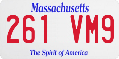 MA license plate 261VM9
