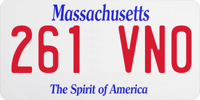 MA license plate 261VN0