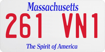 MA license plate 261VN1