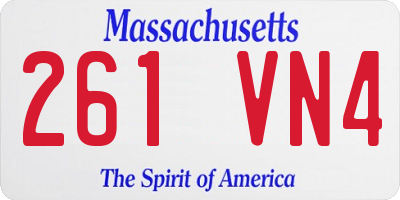 MA license plate 261VN4