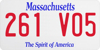 MA license plate 261VO5