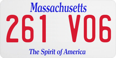 MA license plate 261VO6