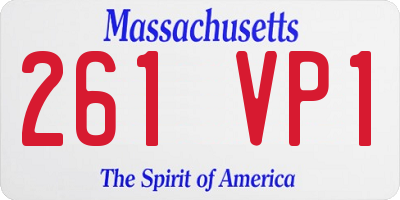 MA license plate 261VP1