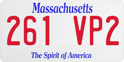MA license plate 261VP2
