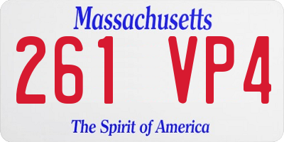 MA license plate 261VP4