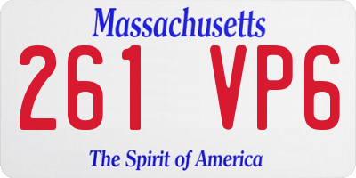 MA license plate 261VP6