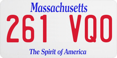 MA license plate 261VQ0