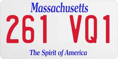 MA license plate 261VQ1