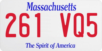 MA license plate 261VQ5
