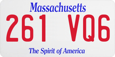 MA license plate 261VQ6
